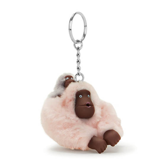 Kipling Mom And Baby Classic Monkey Keychain Accessories Pink Sherbert | CA 1943TC